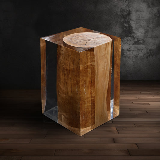 Driftwood Stump Stool Table -Cut