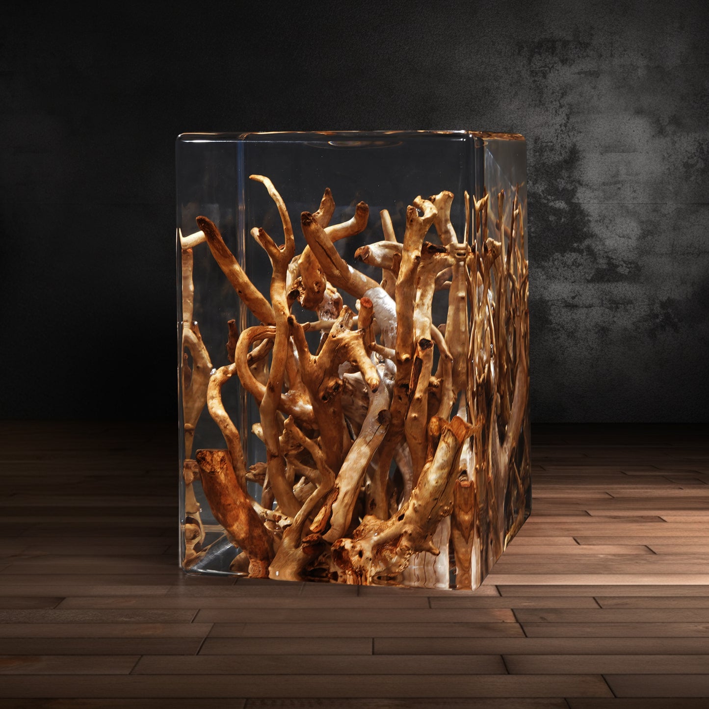 Tree Root Acrylic Side Table_Creative Interiors Accent_Nature-inspired Transparent Table