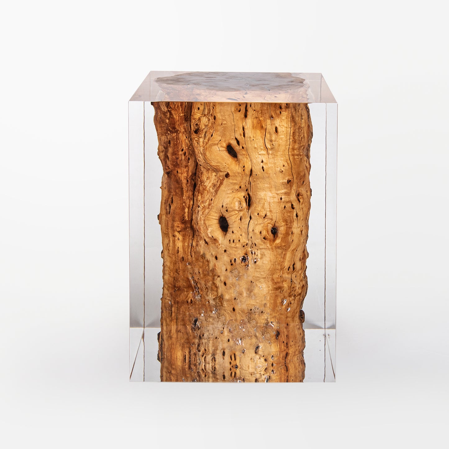Sandalwood Stump Stool Table - Cut-Side