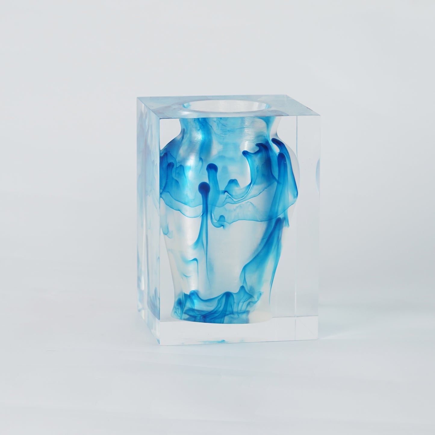 Blue Ink Wash Art Vase