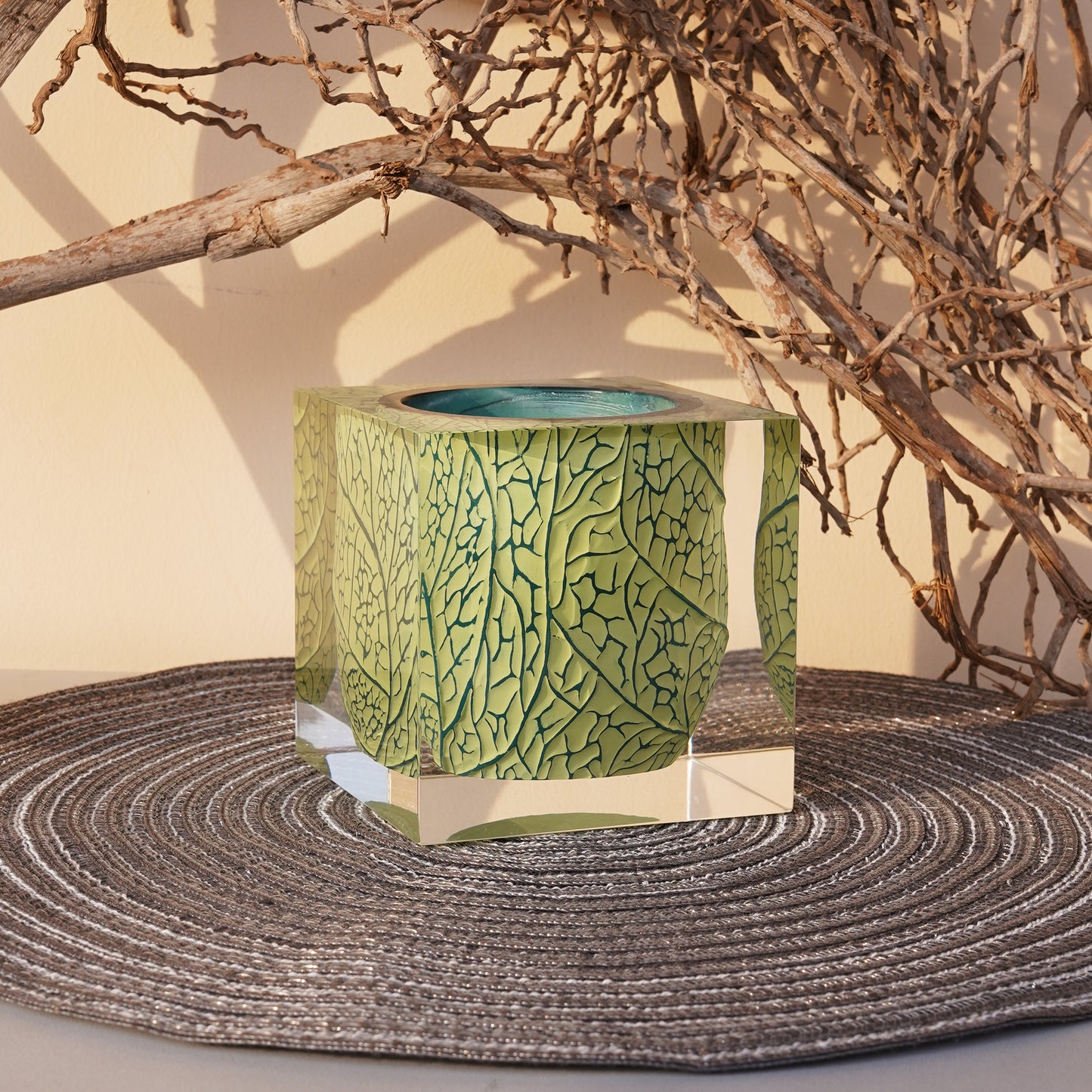 Green Leaf Vein Vase