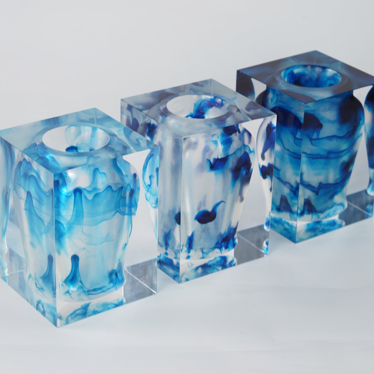 Blue Ink Wash Art Vase