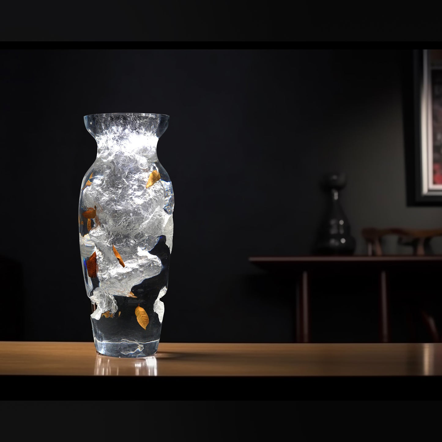 Art Decor Rustic Leaf Vase - Slim