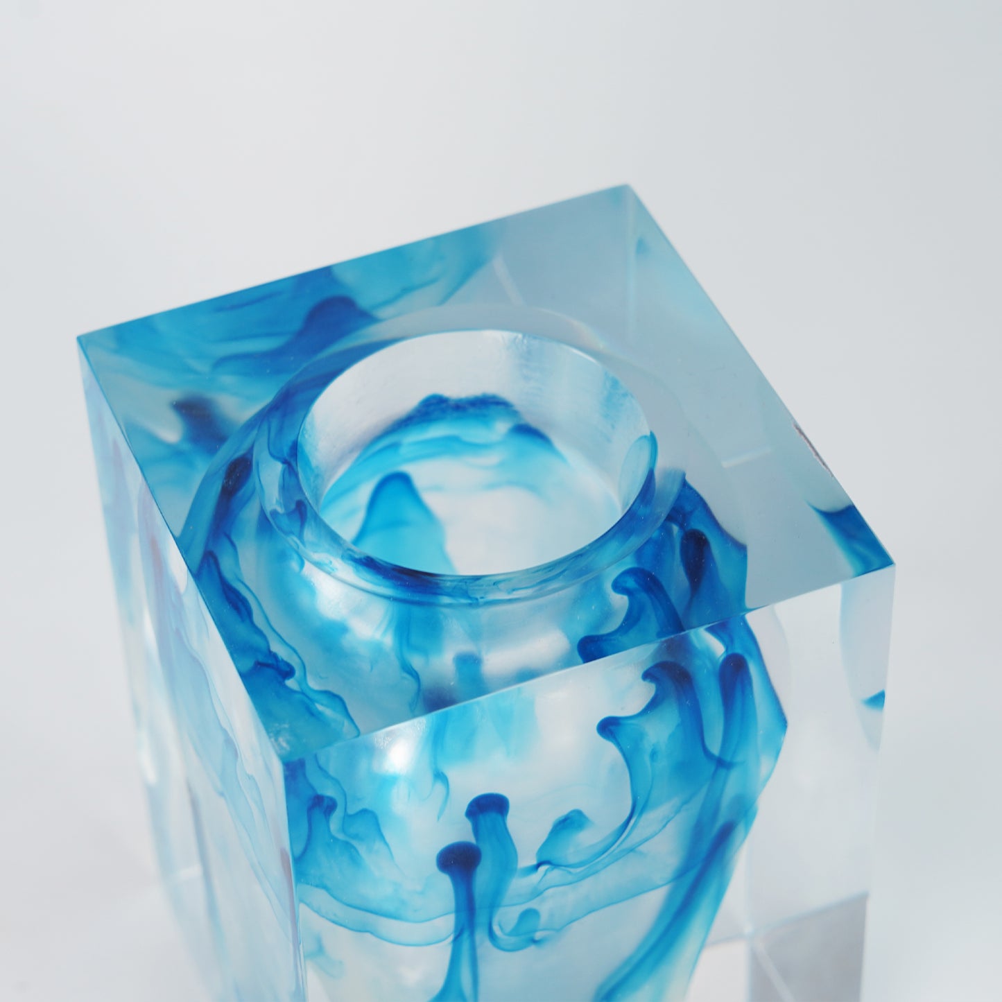 Blue Ink Wash Art Vase