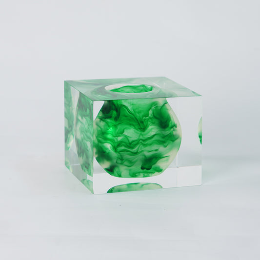 Green Ink Wash Art Vase