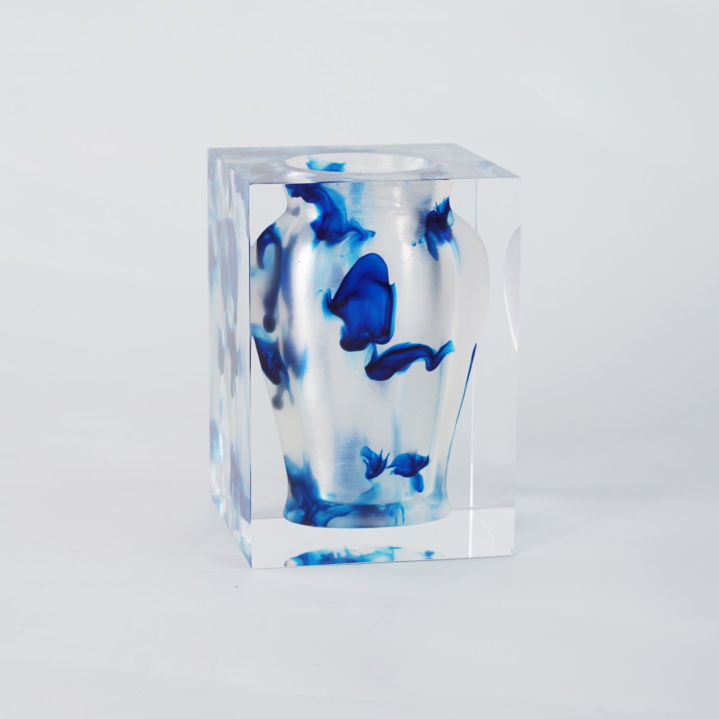 Blue Ink Wash Art Vase
