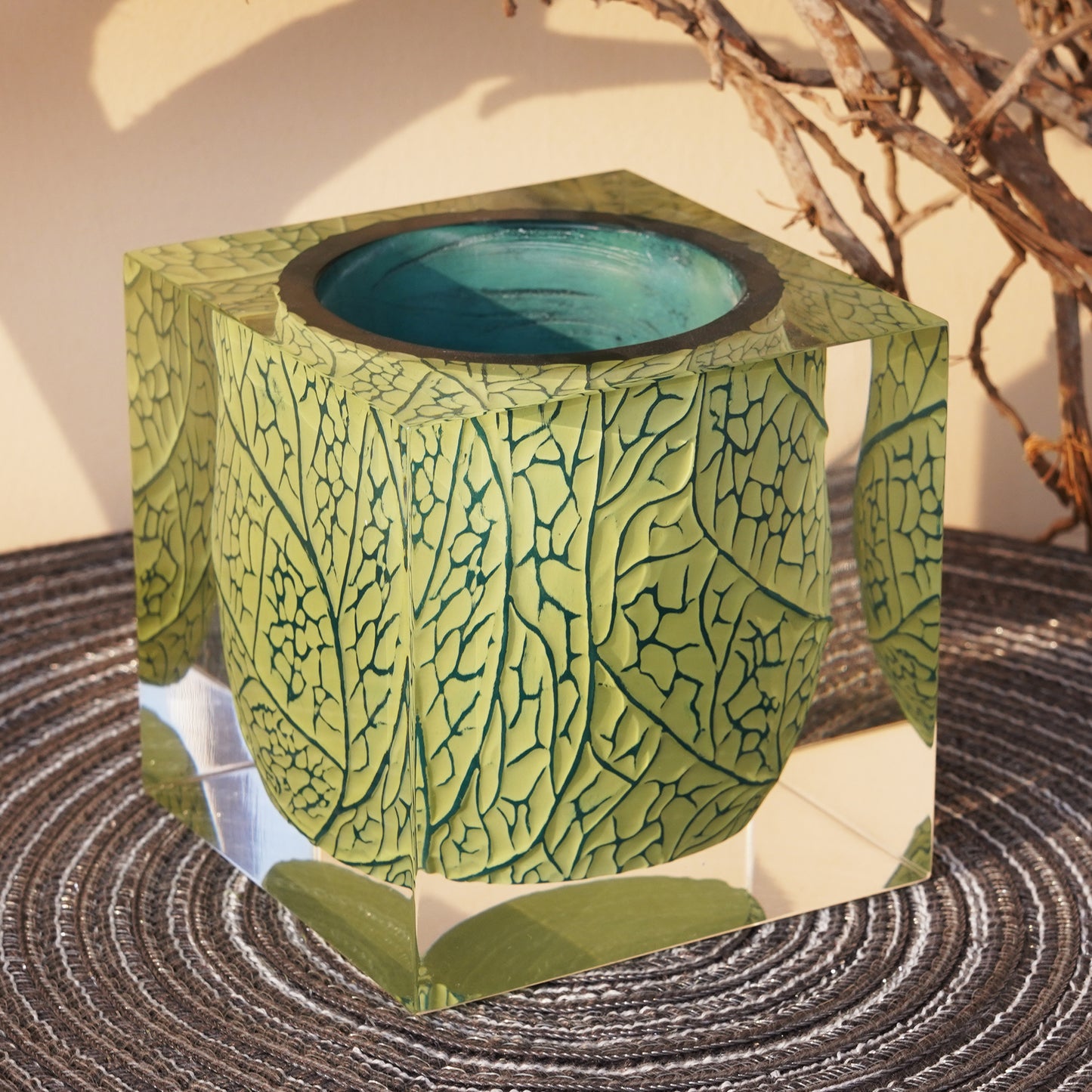 Green Leaf Vein Vase