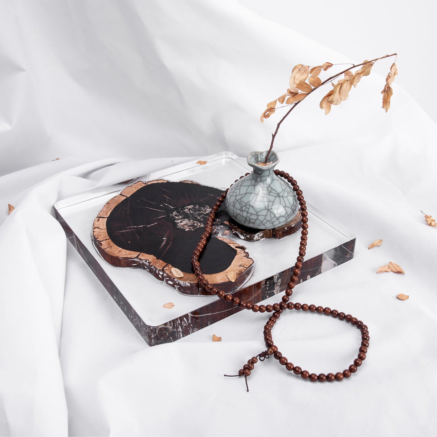 Ebony Wood Square Tray