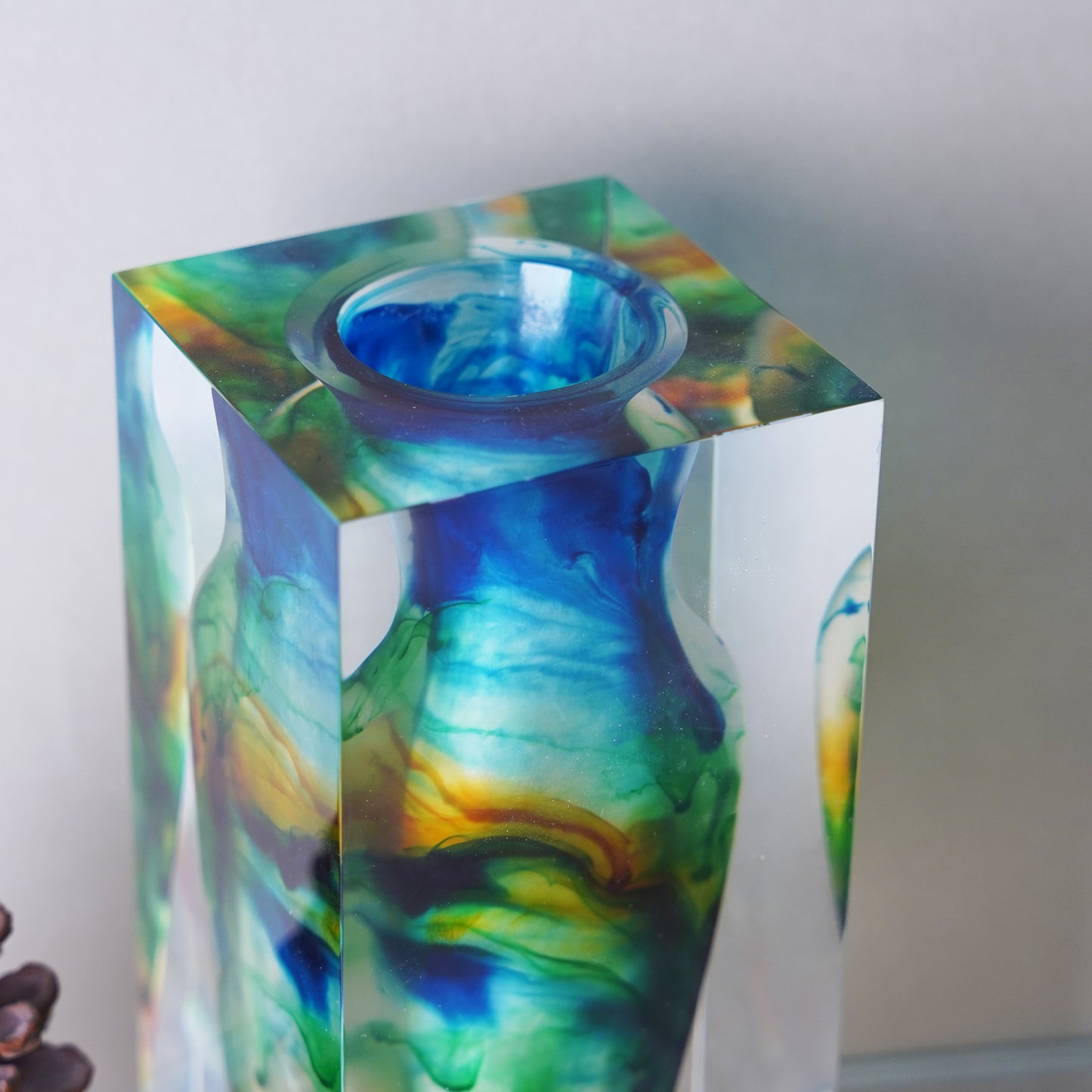 Rainbow Ink Wash Art Vase