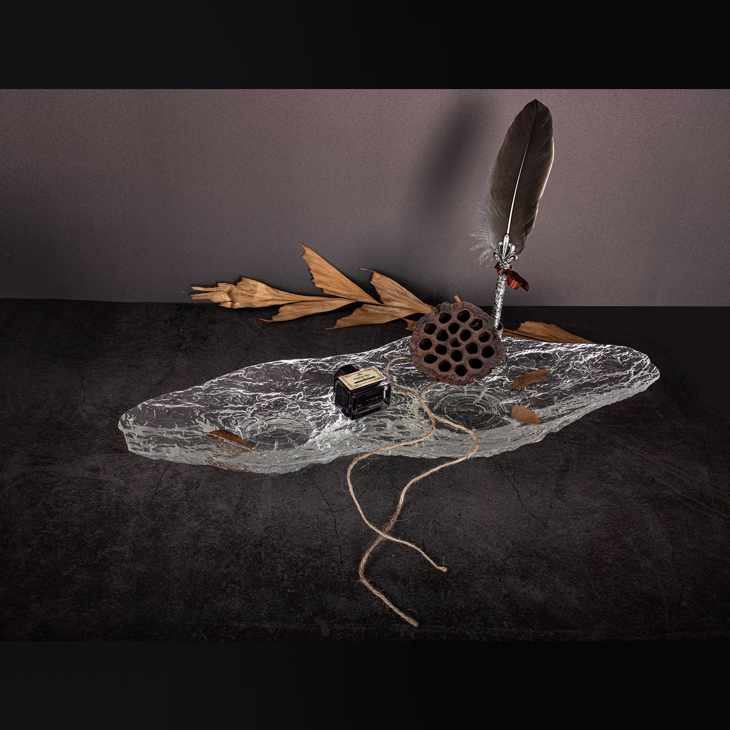 Rustic Bark Cast Stand - Leaf Collection