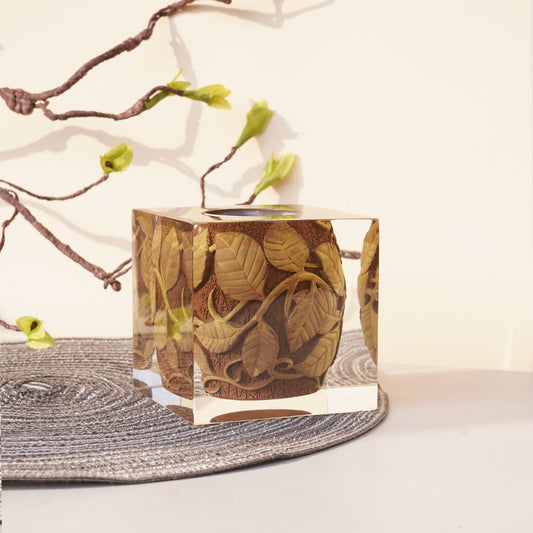 Vintage Leaf Vine Clay Vase