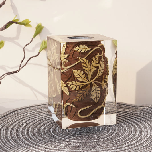 Antique Leaf Vine Clay Vase - Tall