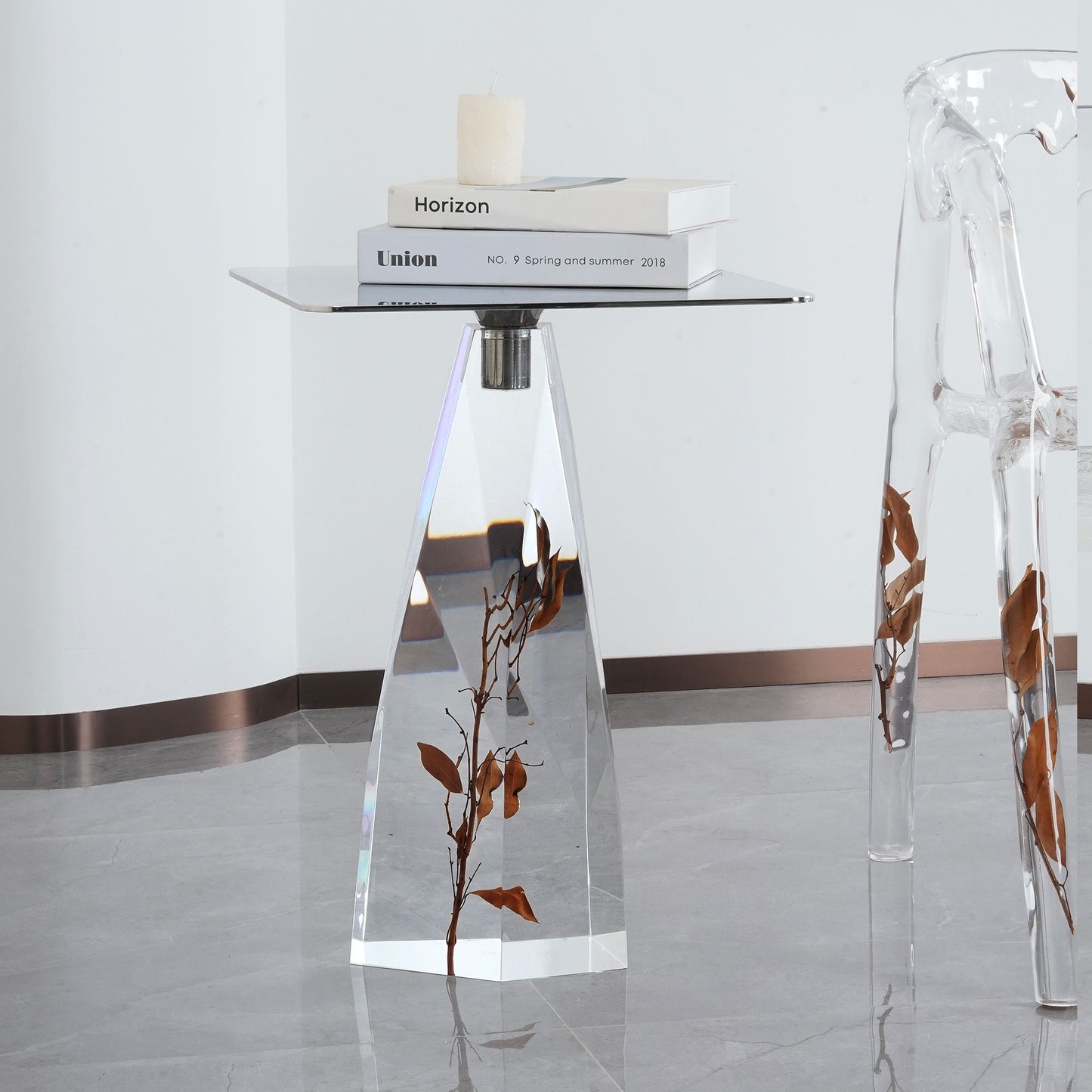 Prism Pedestal Side Table