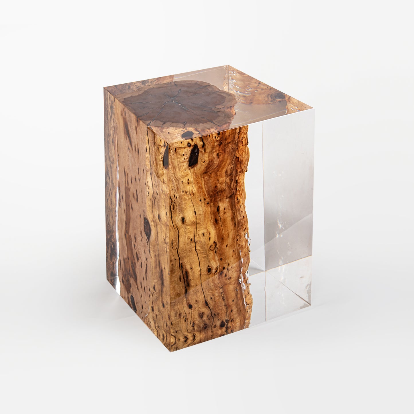 Sandalwood Stump Stool Table - Cut-Side