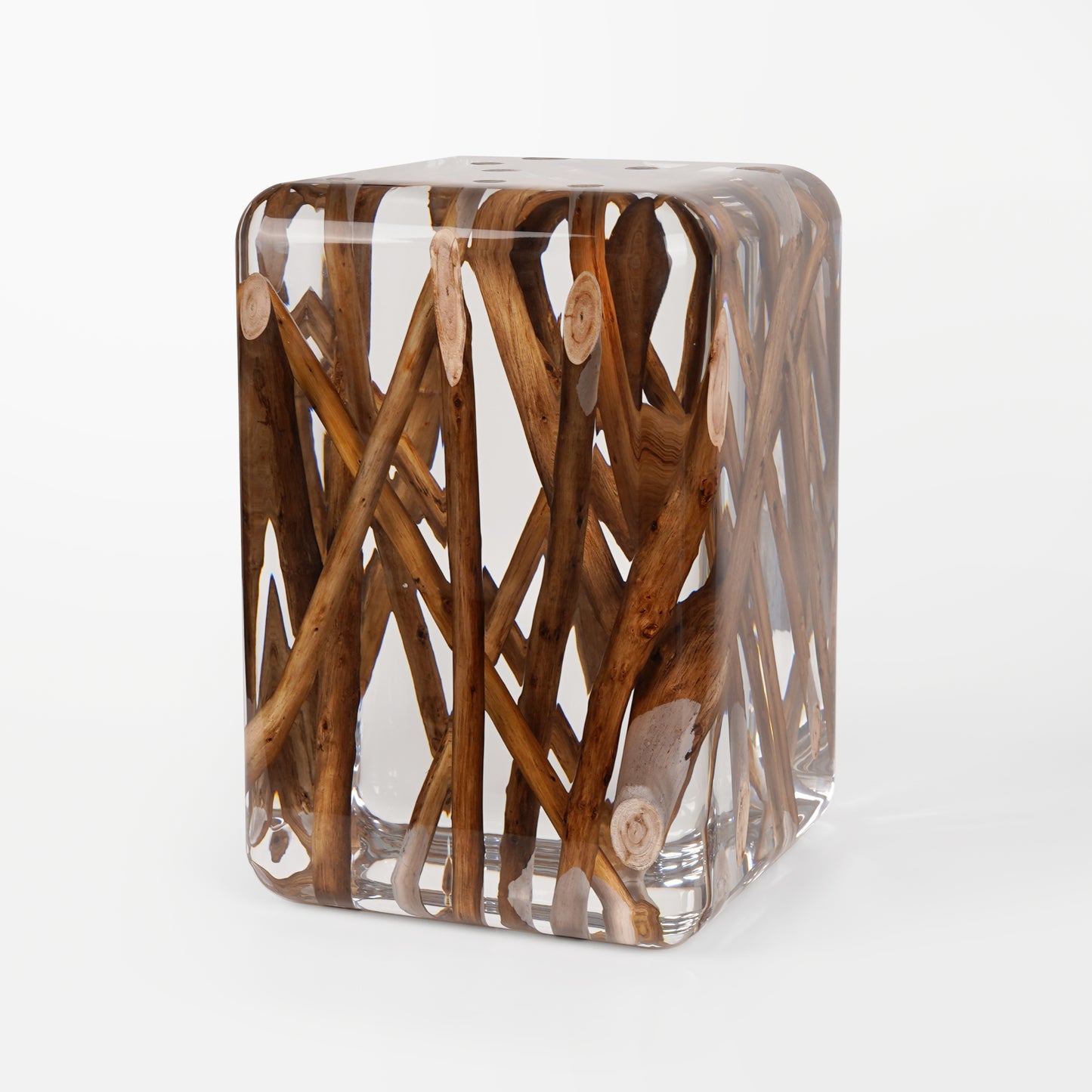 Wood Log Stool Table