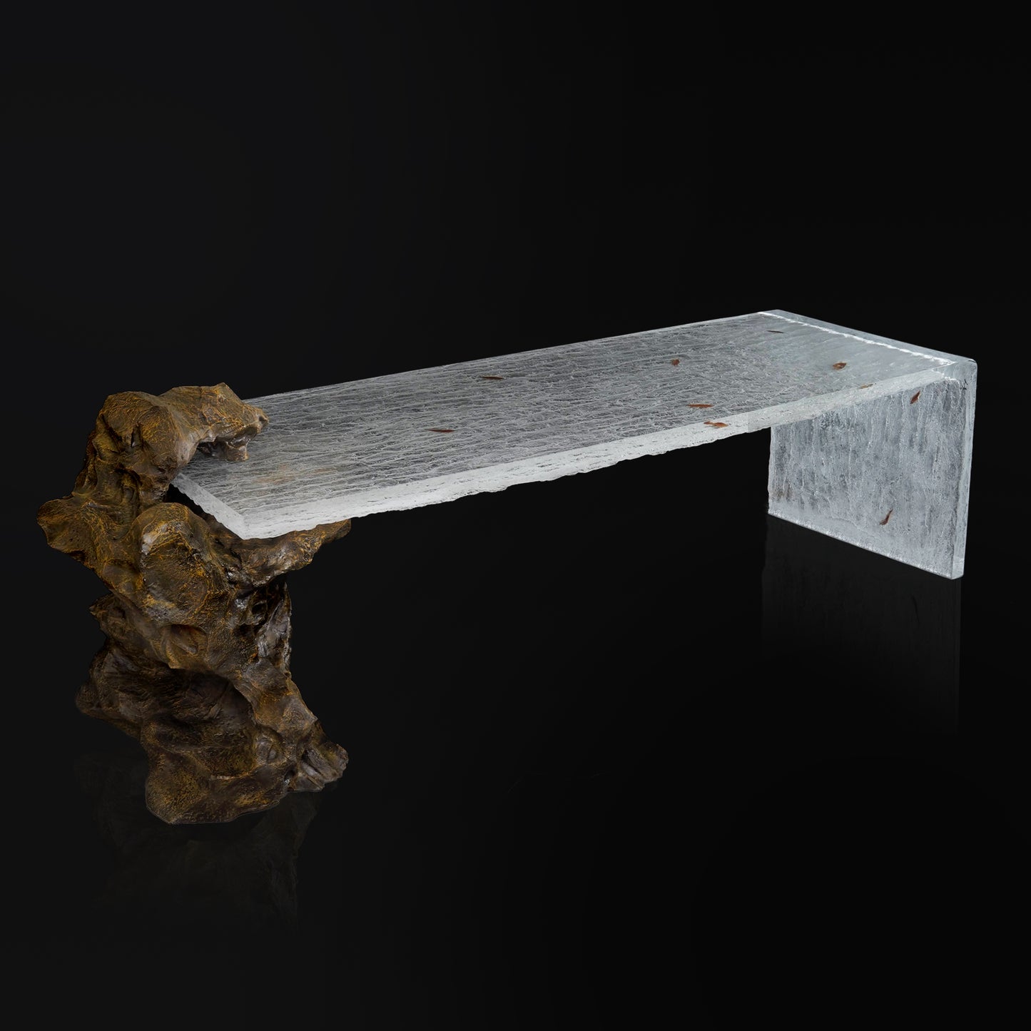 Bronze Taihu Stone Pine Bark Table