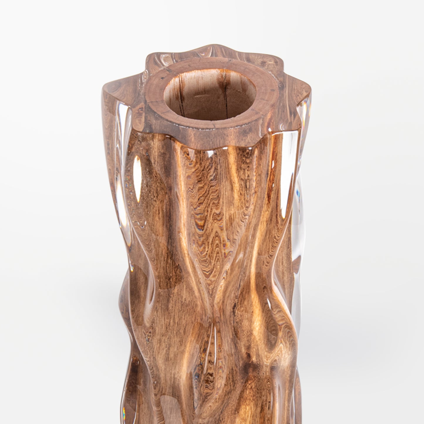 Raw Wood Vase - Ripple