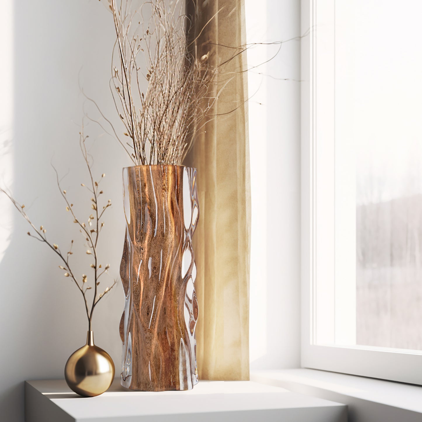 Raw Wood Vase - Ripple