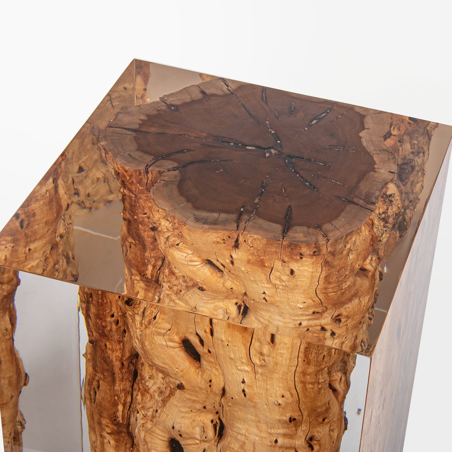 Sandalwood Stump Stool Table - Cut