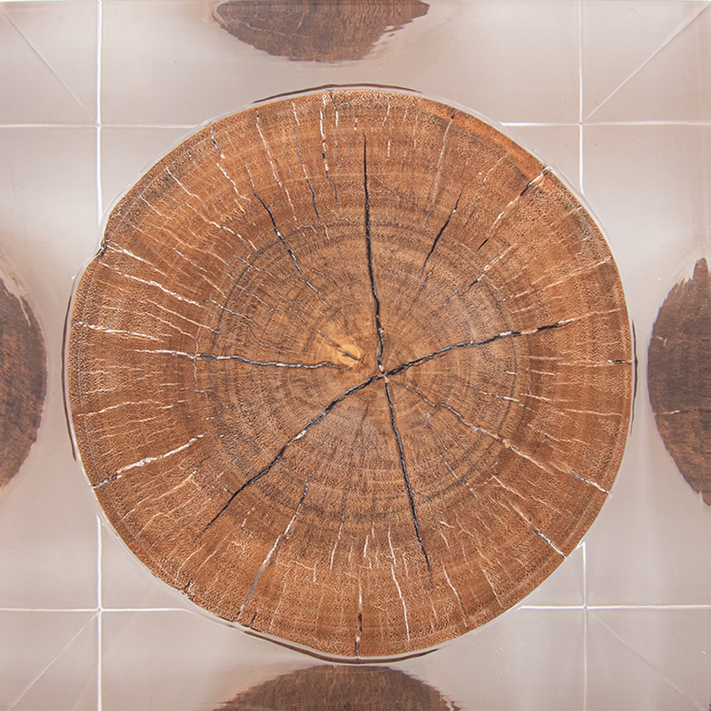 Rustic Wood Stump Stool Table