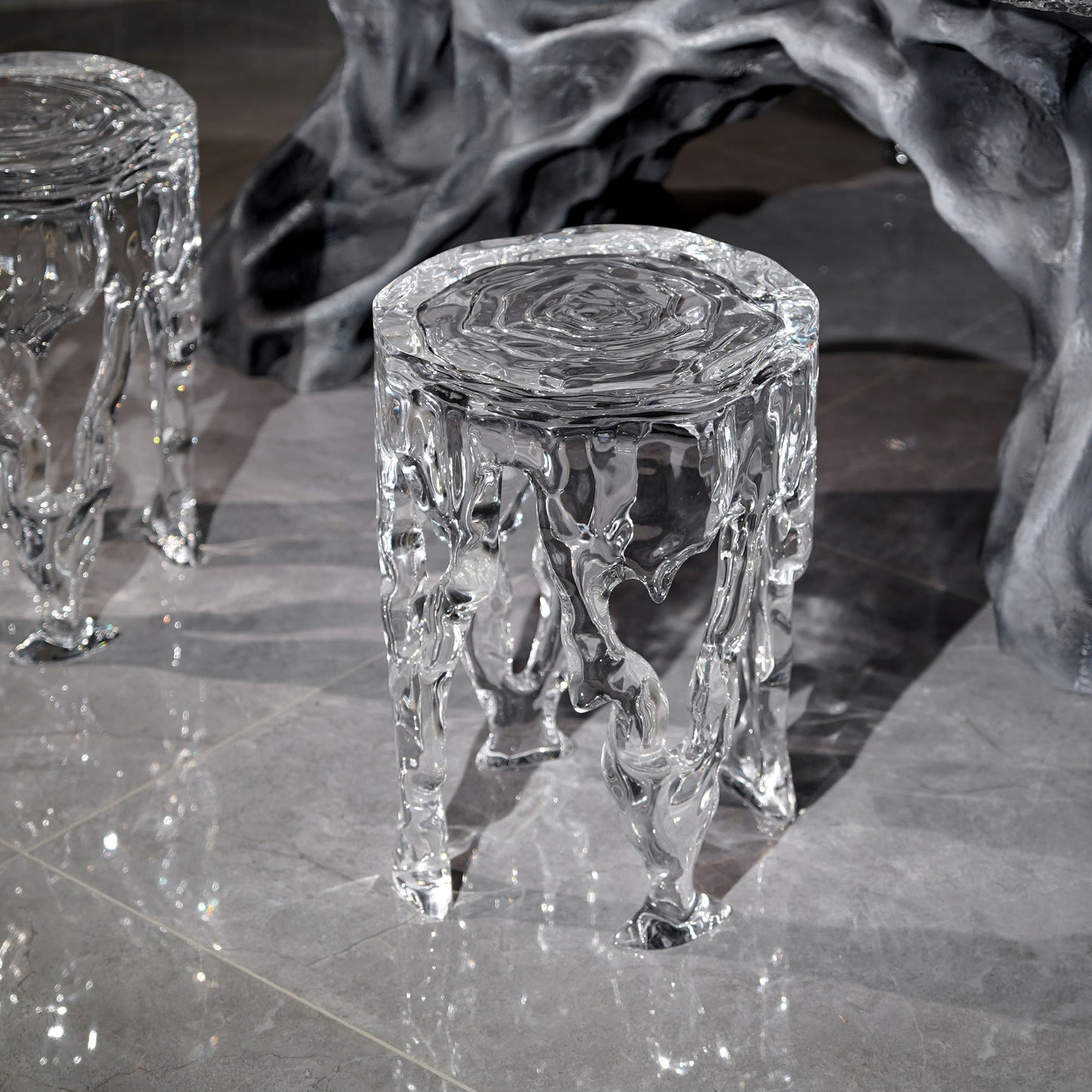 Frozen Stream Stool Table