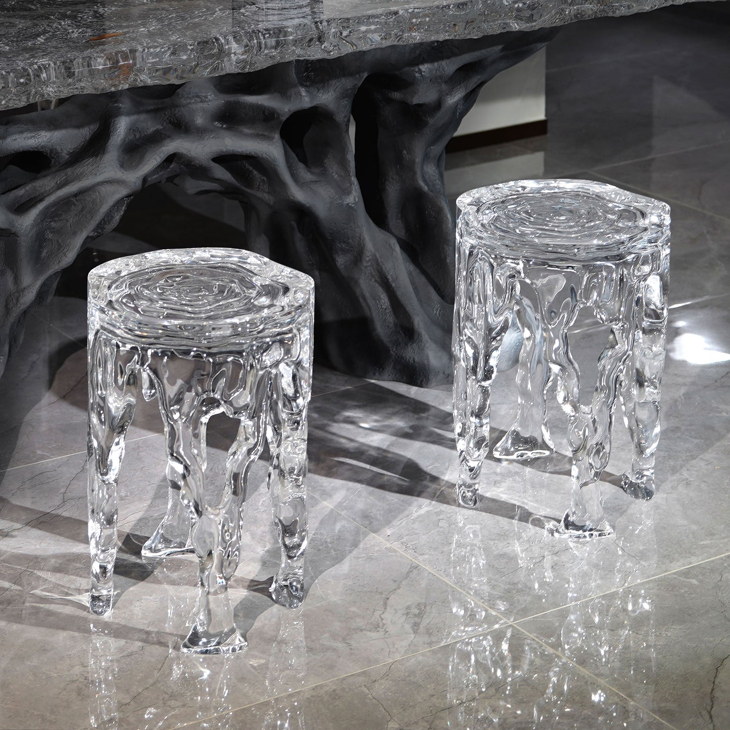Frozen Stream Stool Table