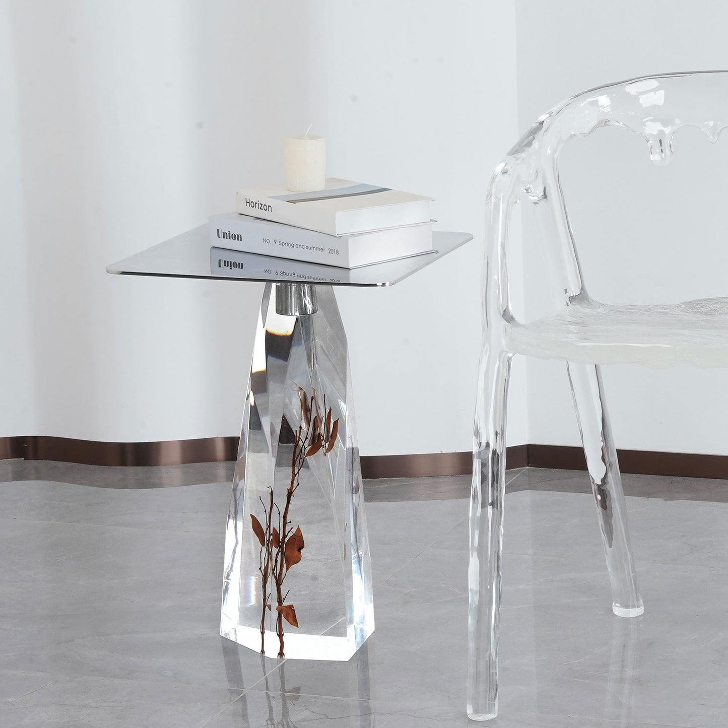 Prism Pedestal Side Table