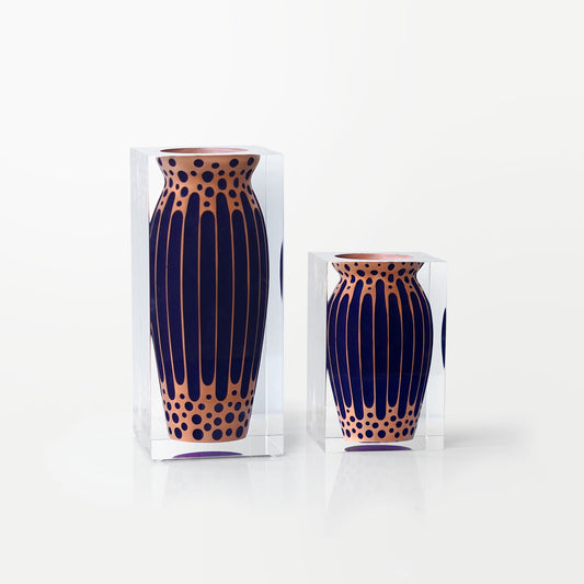 Sand Pulse Short Vase - Narrow Neck