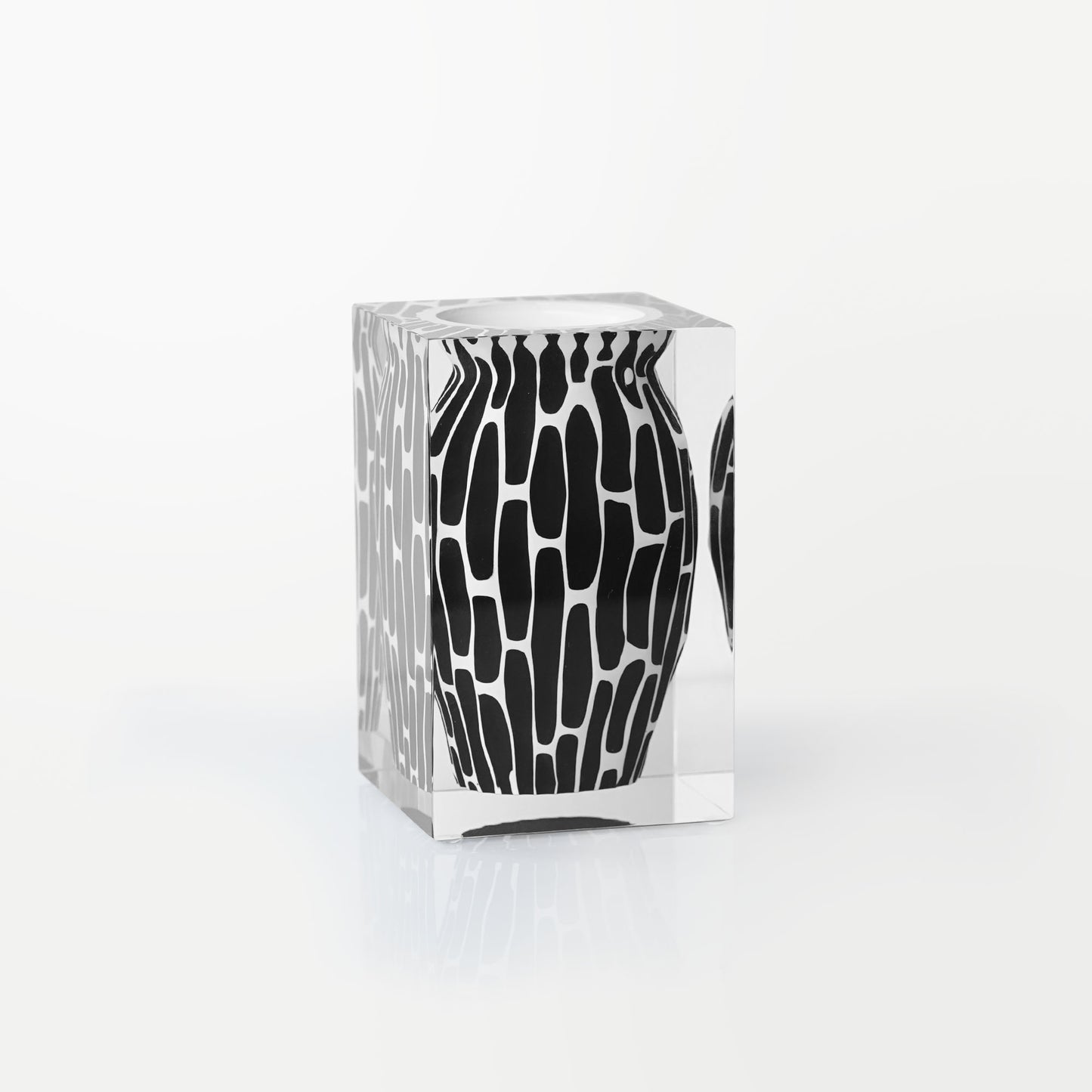 Totem Noir Short Vase - Narrow Neck