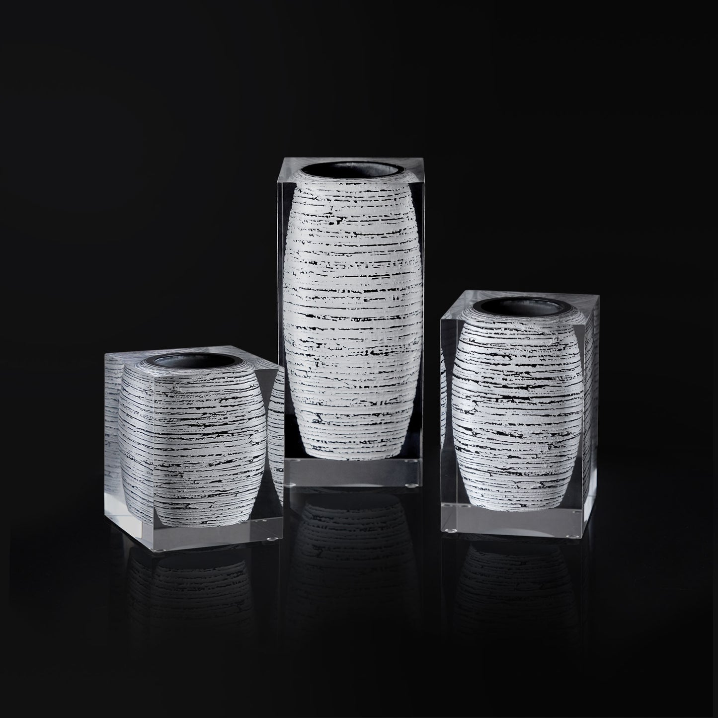 White Strata Vase