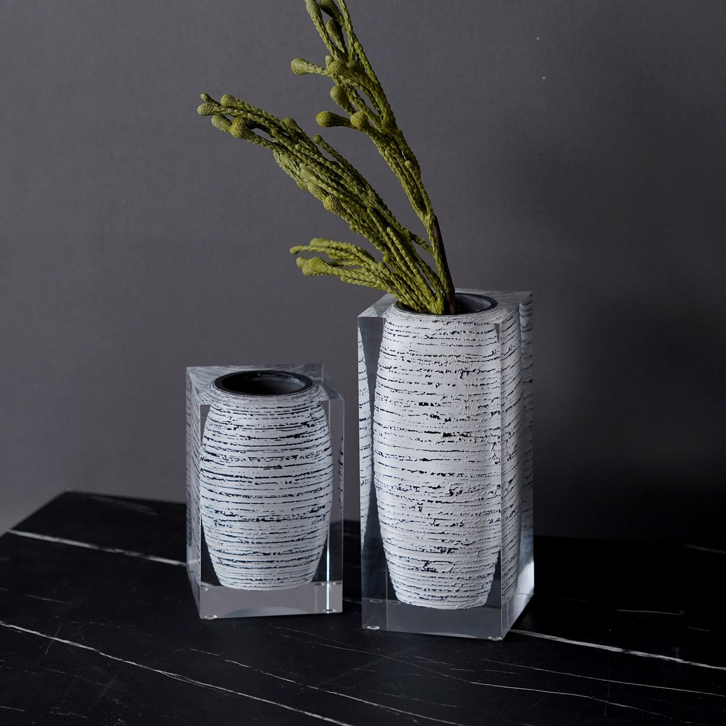 White Strata Vase