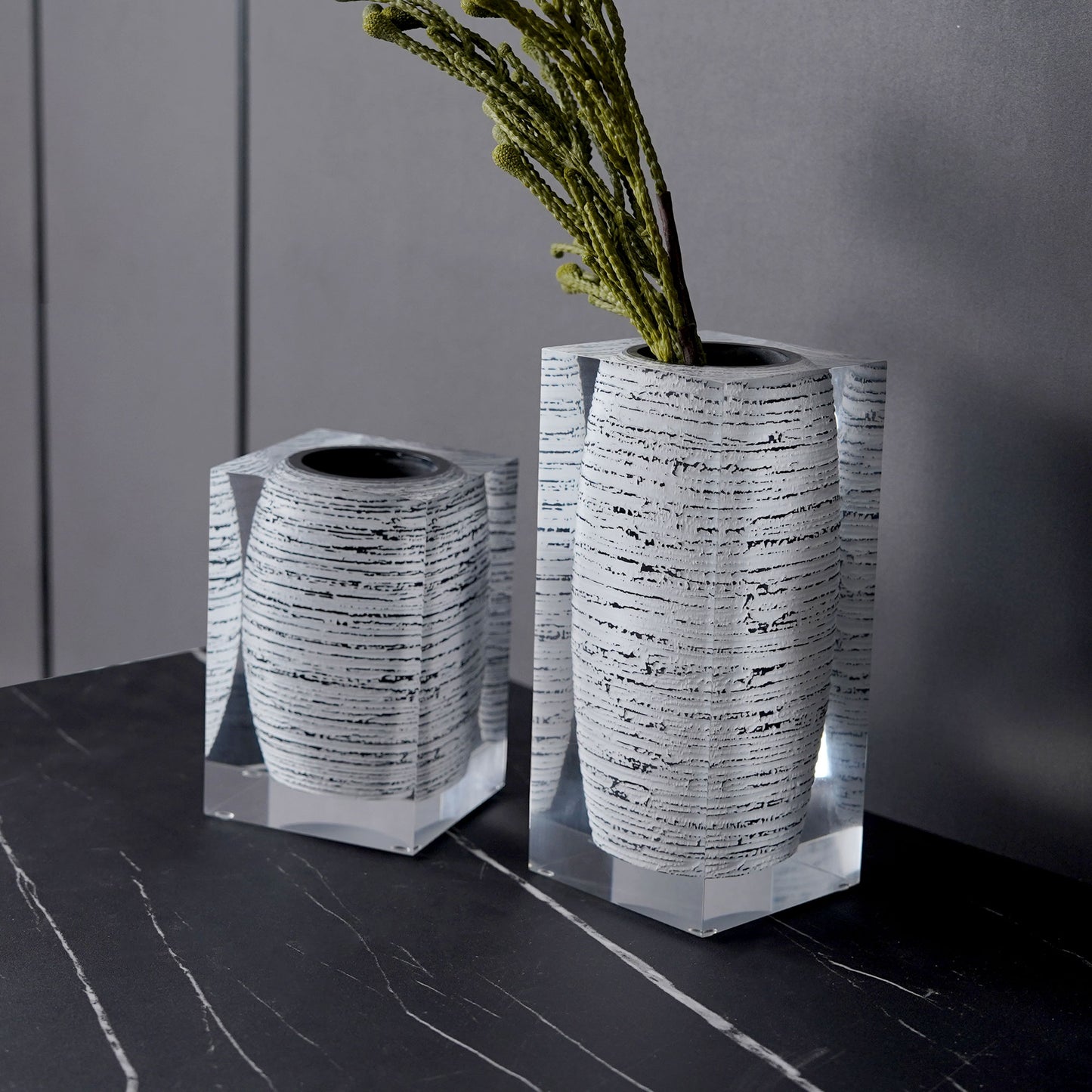 White Strata Vase