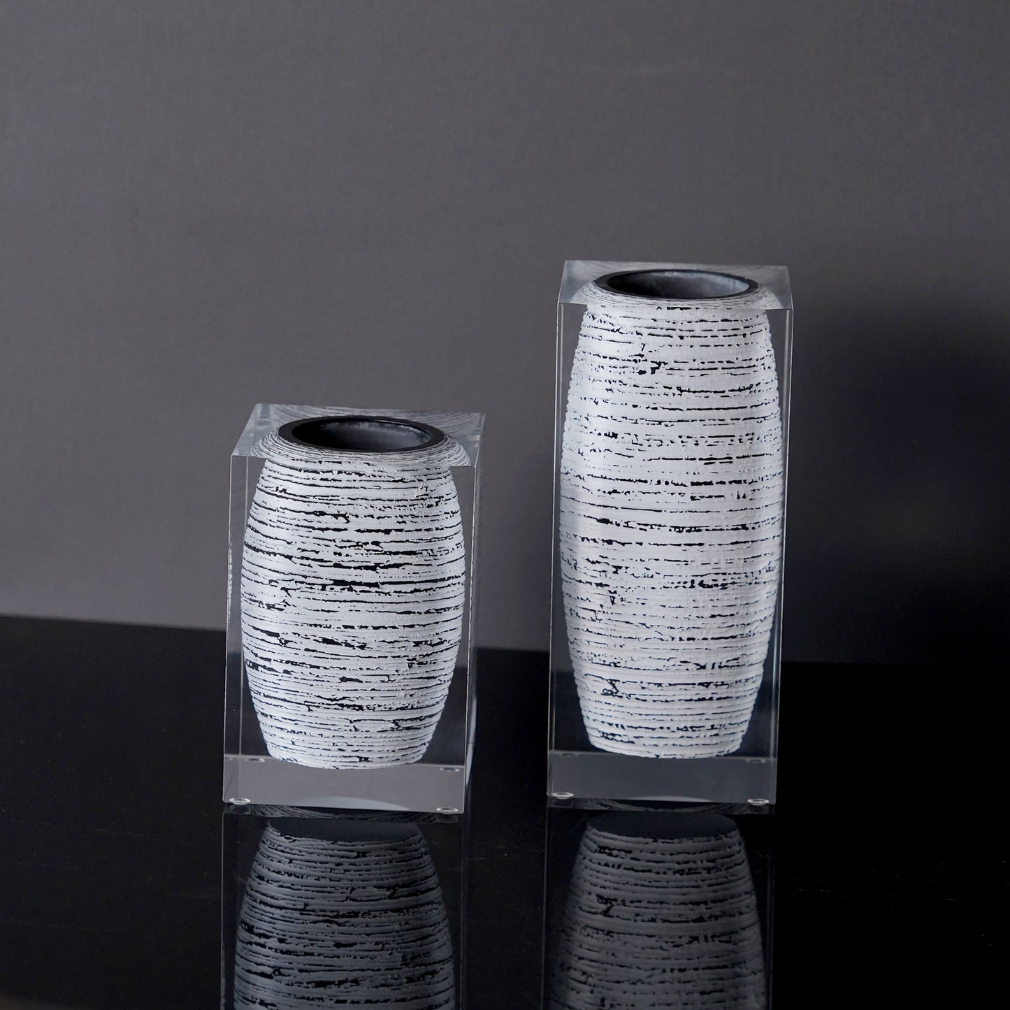 White Strata Vase