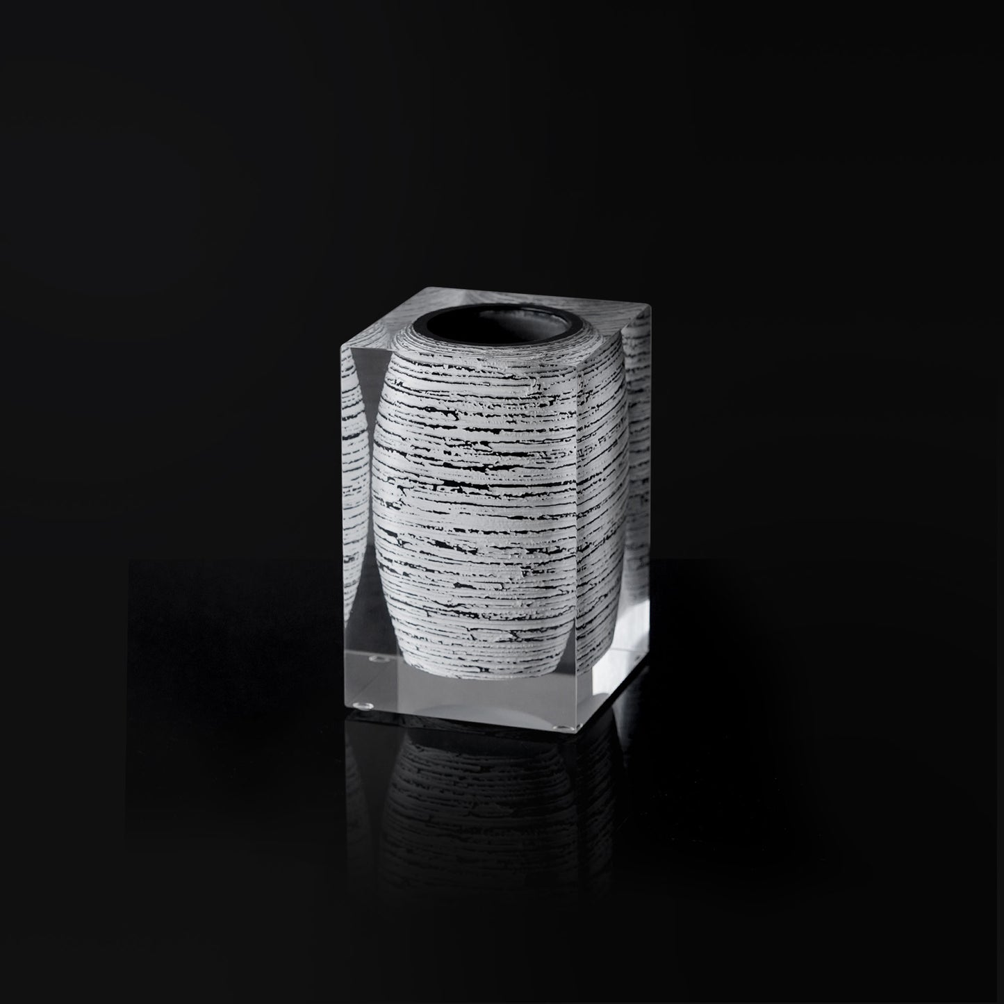 White Strata Vase